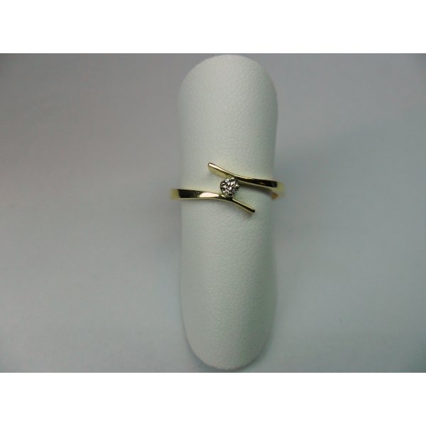 Twisted Solitaire Ring Yellow Gold 0.04 crt.